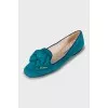 Square toe suede ballerinas