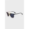 Browline sunglasses with gold frames