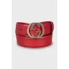 Red leather belt