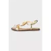 Patent leather sandals with decor