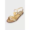 Patent leather sandals with decor