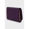 Leather key holder with gold-tone fittings