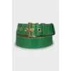 Green leather belt