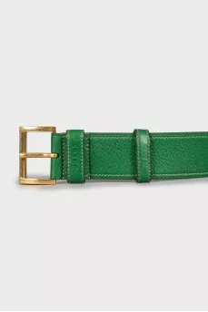 Green leather belt