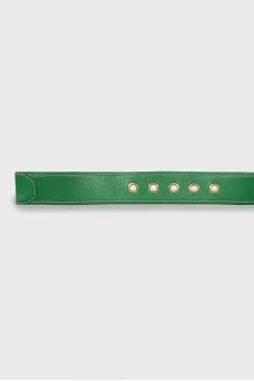 Green leather belt