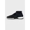 Textile sneakers with embossed pattern
