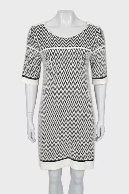 Short pile print dress