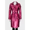Pink trench coat at the waist