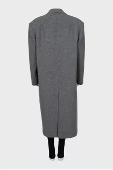 Wool coat with accent shoulders