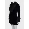 Velor mini dress with ruffles