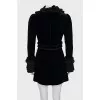 Velor mini dress with ruffles