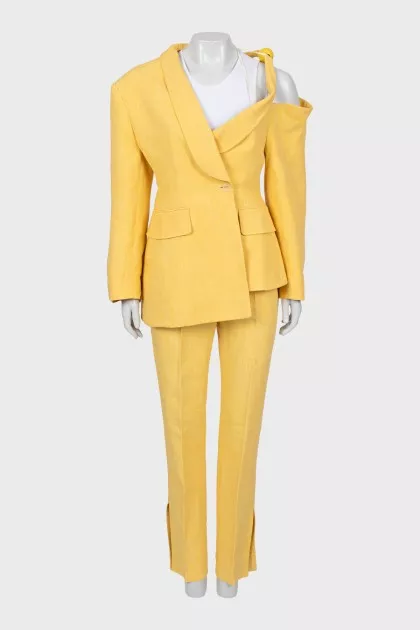 Yellow asymmetrical suit