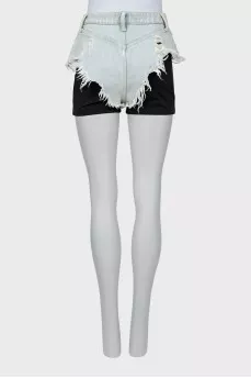 Combination shorts with ripped effect