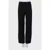 Wool trousers with white stripes