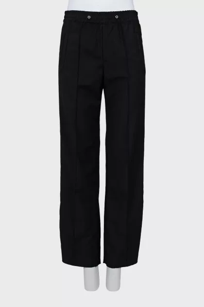 Wool trousers with white stripes
