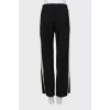 Wool trousers with white stripes