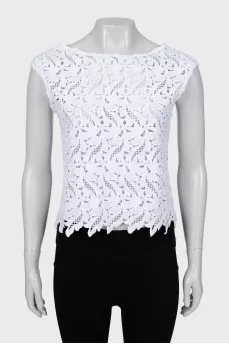 White woven tank
