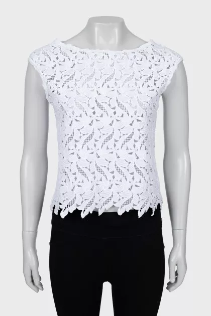 White woven tank
