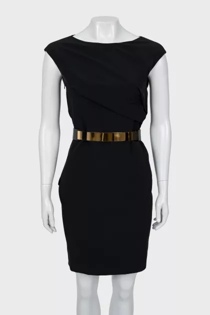 Black dress with gold belt