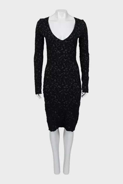 Bodycon dress with ribbed pattern