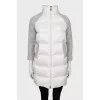 Funny down jacket with a high neck