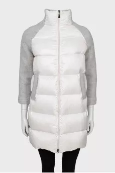 Funny down jacket with a high neck