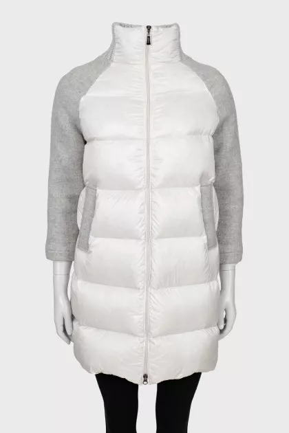 Funny down jacket with a high neck