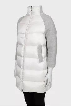 Funny down jacket with a high neck