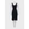 Black dress decorated with flowers