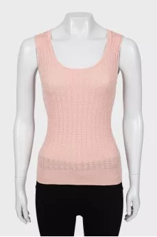 Pink ribbed tank