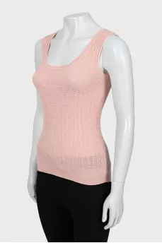 Pink ribbed tank