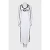 Black and White Logo Maxi Dress