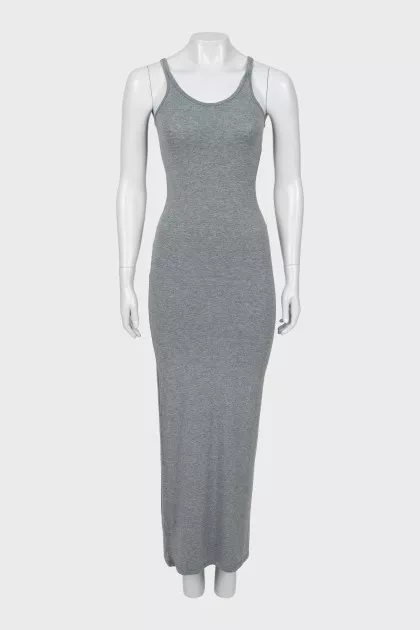 Gray bodycon maxi dress