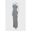 Gray bodycon maxi dress