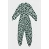 Printed silk jumpsuit