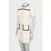 Fitted dress with contrast seams
