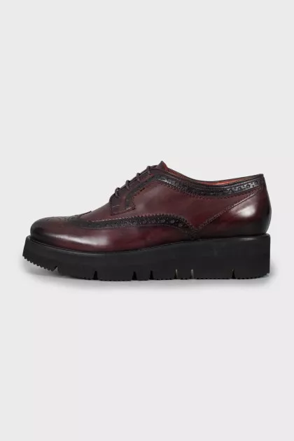 Leather brogues with textured soles