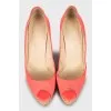 Patent leather wedge shoes