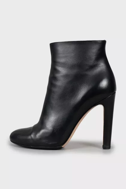 Black leather ankle boots
