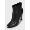 Black leather ankle boots