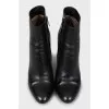 Black leather ankle boots