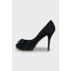 Navy blue suede shoes
