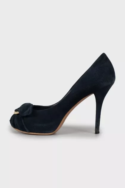 Navy blue suede shoes