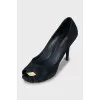 Navy blue suede shoes