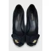 Navy blue suede shoes