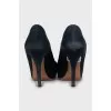 Navy blue suede shoes