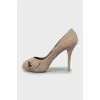 Open toe suede shoes