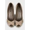 Open toe suede shoes