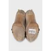 Open toe suede shoes