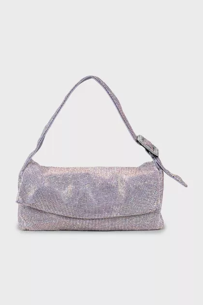 Shoulder bag with rhinestones